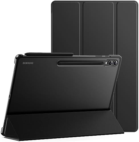 , JETech Case for Samsung Galaxy Tab S9 Extremely 14.6-Inch, Translucent Again Tri-Fold Stand Protecting Pill Cowl, Assist S Pen Charging, Auto Wake/Sleep (Black)