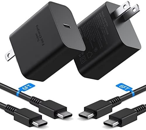 , 45W USB C Quick Charger Samsung Tremendous Quick Charging Kind C Charger Block with 6FT Wire, PPS Android Telephone Charger for Samsung Galaxy S23 Extremely/S23/S23+/S22 Extremely/S22+/S22, Word 10/20, Galaxy Tab S8/S7