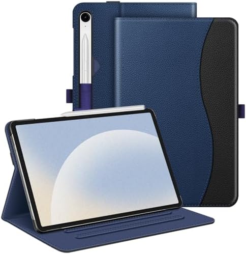 , Fintie Case for Samsung Galaxy Tab S9 FE 5G 10.9 Inch/Galaxy Tab S9 11 Inch 2023, Multi-Angle Viewing Protecting Cowl with Pocket, Auto Sleep/Wake, Navy