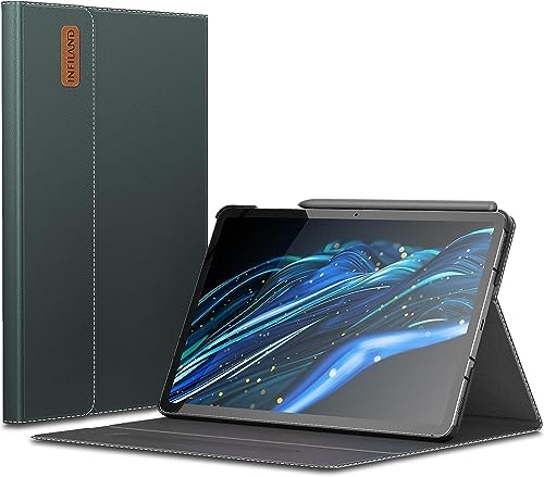 , INFILAND Galaxy Tab S9/S9 FE Case, Multi-Angle Stand Cowl Appropriate with Samsung Galaxy Tab S9/S9 FE 11 Inch SM-X710/SM-X716B/SM-X718U/SM-X510 2023 Launch Pill [Auto Wake/Sleep], Midnight Inexperienced