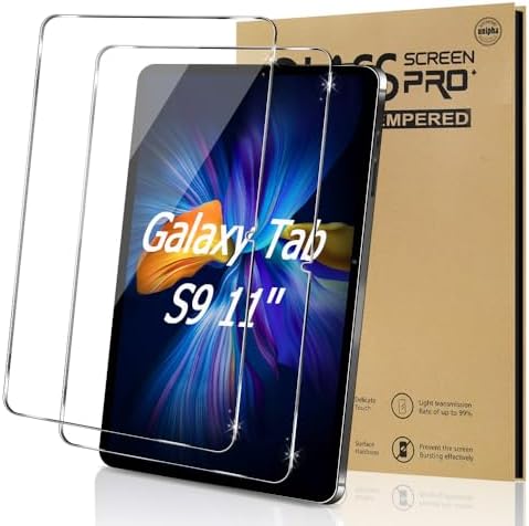 , [2 Pack] Display Protector for Samsung Galaxy Tab S9 / Tab S8 (11 Inch),9H Hardness Tempered Glass 2.5D Edge Extremely Clear Anti Scratch Case Pleasant &#8211; Appropriate with Galaxy Tab S9 / Tab S8 / Tab S7/ Tab S9 FE Display Protector