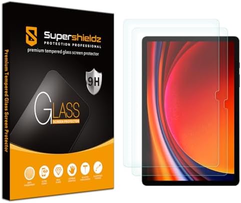 , Supershieldz (2 Pack) Designed for Samsung Galaxy Tab S9 (11 inch) / Tab S9 FE (10.9 inch) Display screen Protector, 0.33mm, (Tempered Glass) Anti Scratch, Bubble Free