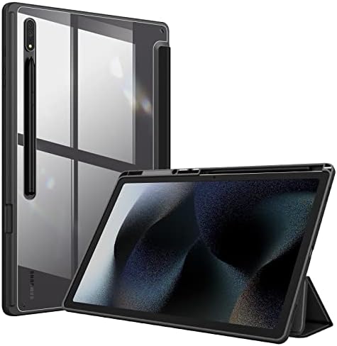 , Fintie Hybrid Slim Case for Samsung Galaxy Tab S9 Extremely 2023/S8 Extremely 2022 14.6 Inch (Mannequin SM-X910/X916B/X918U/X900/X906), Shockproof Cowl with Clear Clear Again Shell, Black