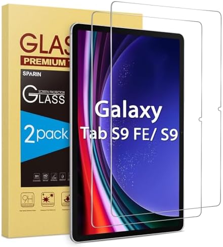 , SPARIN 2 Pack Display screen Protector for Samsung Galaxy Tab S9 FE 5G (10.9 inch) &#038; Galaxy Tab S9/ S8/ S7 (11 inch), Tempered Glass Appropriate with S Pen, Anti-Scratches