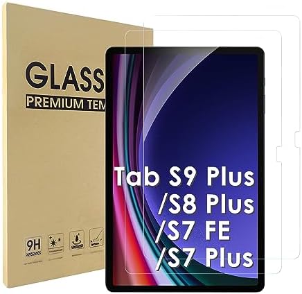 , Simpeak 2-Pack Display screen Protector Appropriate with Samsung Galaxy Tab S9 Plus 2023/Tab S7 FE 5G /Tab S8 Plus/Tab S7 Plus 12.4&#8243;, Tempered Glass Display screen Movie Guard,[9H Hard] [Anti-Fingerprint] [Bubble Free]