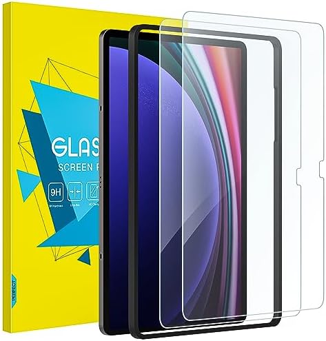 , MoKo 2 Pack Display Protector for Samsung Galaxy Tab S9 FE 5G 2023/Tab S9 2023, Tempered Glass Straightforward Set up with Aligning Body, Bubble-Free, Excessive Definition for Galaxy Tab S9 FE Display Protector