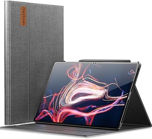 , INFILAND Galaxy Tab S9 Extremely Case, Multi-Angle Stand Cowl Appropriate with Samsung Galaxy Tab S9 Extremely SM-X910B/SM-X916B Pill [Auto Wake/Sleep], Grey