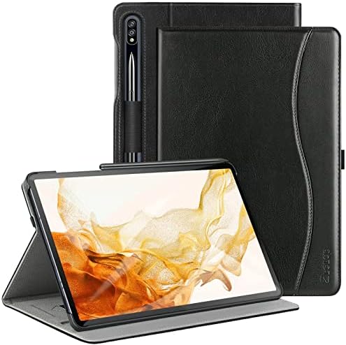 , ZtotopCase Samsung Galaxy Tab S8/S7 Case 11 Inch(SM-X700/X706/T870/T875/T878), PU Leather-based Folding Stand Cowl with Auto Sleep/Wake &#038; A number of Viewing Angles, Assist S Pen, Black