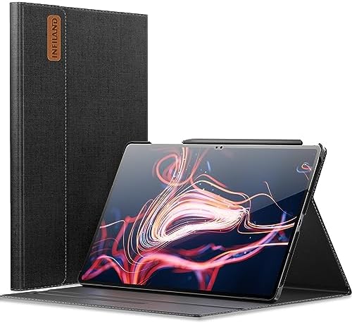 , INFILAND Galaxy Tab S9 Extremely Case, Multi-Angle Stand Cowl Appropriate with Samsung Galaxy Tab S9 Extremely SM-X910B/SM-X916B Pill [Auto Wake/Sleep], Black