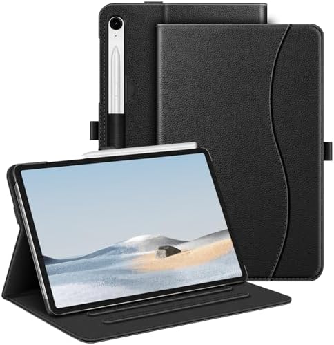 , Fintie Case for Samsung Galaxy Tab S9 FE 5G 10.9 Inch/Galaxy Tab S9 11 Inch 2023, Multi-Angle Viewing Protecting Cowl with Pocket, Auto Sleep/Wake, Black