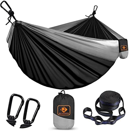 , Camping Hammock for Outside,Double Hammock with Tree Straps(18+1Loops) 210T Nylon Parachute Lightweight Portable Hammock for Outdoor Travel,Hiking,Backpacking,Hunting,Outdoor,Beach,Camping Gear